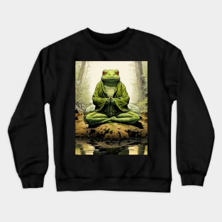 Japanese Toad: Toads and Frogs in Japanese Folklore on a Dark Background Crewneck Sweatshirt